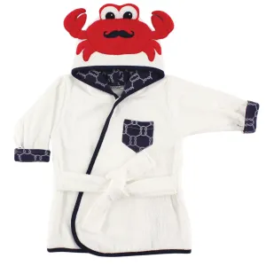 Hudson Baby Cotton Animal Face Bathrobe, Mr. Crab