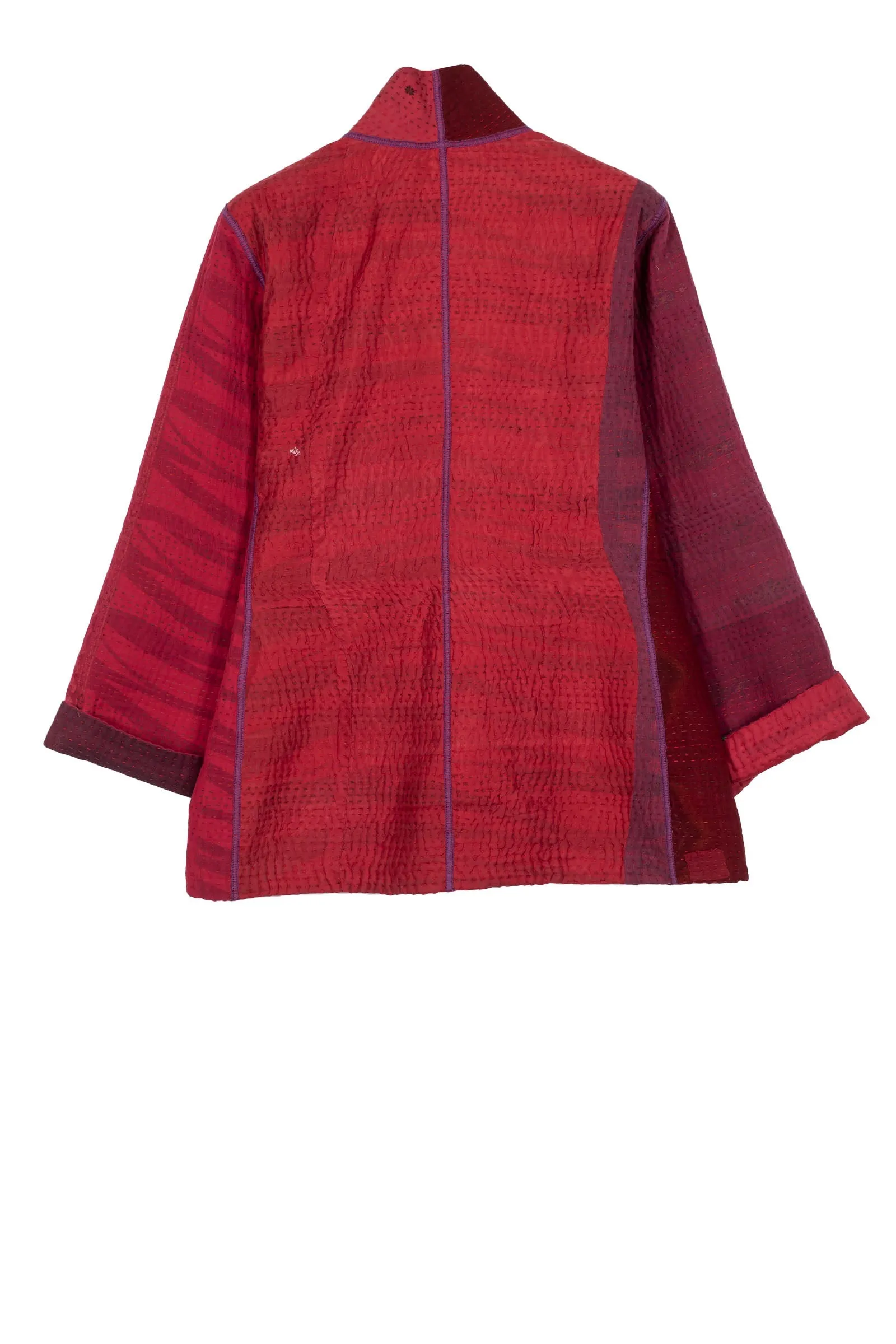 JAIPUR PATCH KANTHA SHORT JKT - jp4007-red -