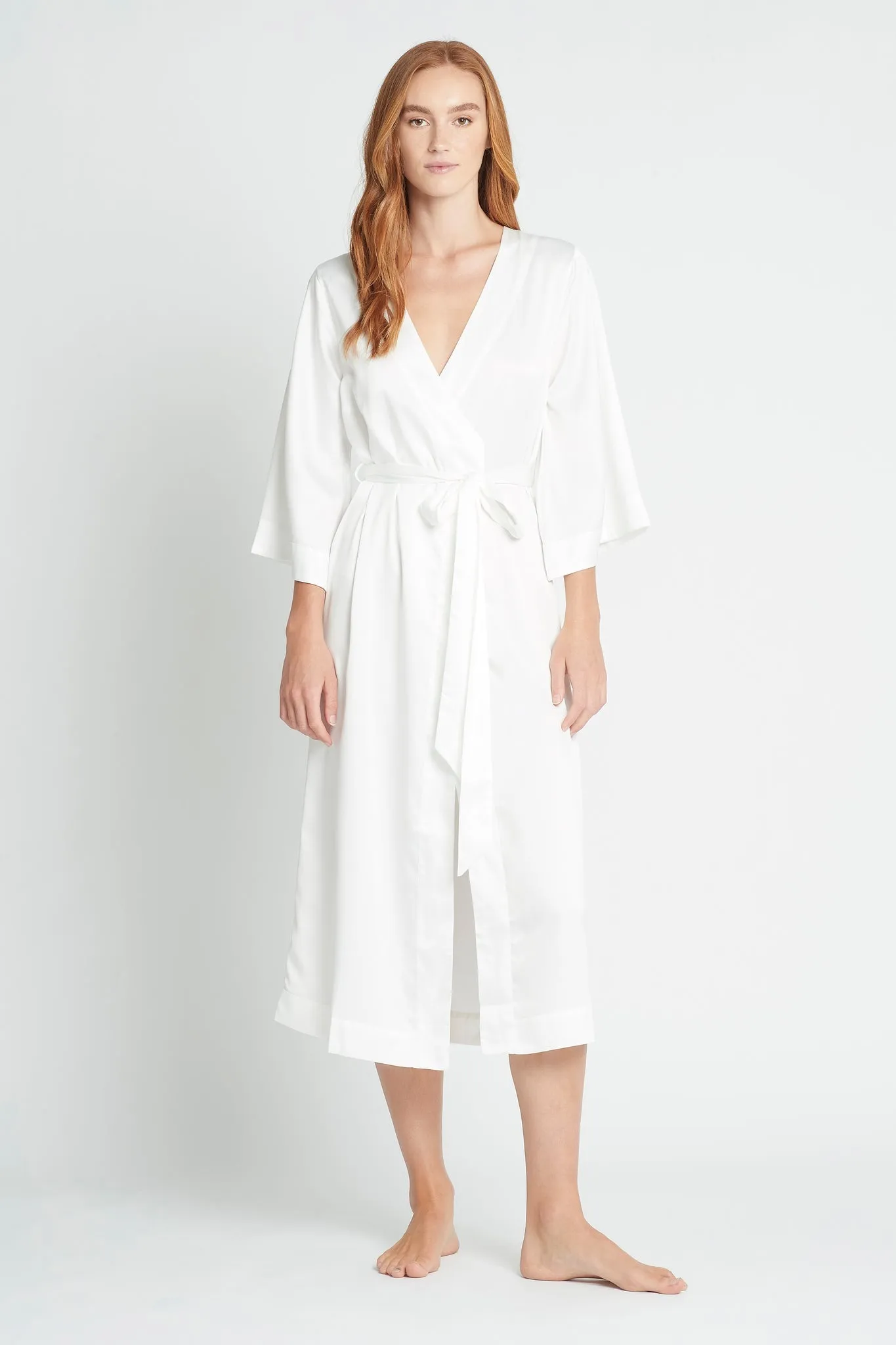 Jasmine Long Robe - White