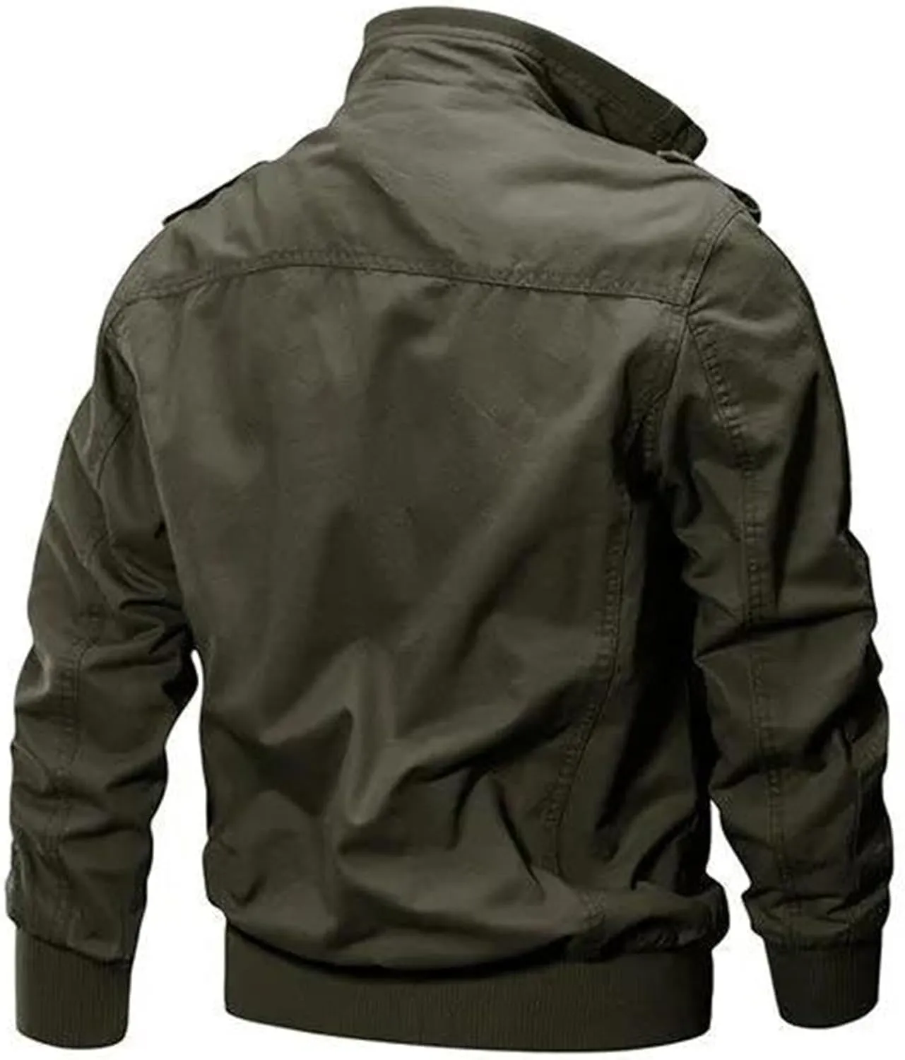 JEShifangjiusu Men's Washed Cotton Military Jacket Lightweight Casual Field Coat Windbreaker Utility Bomber Jackets Outwear
