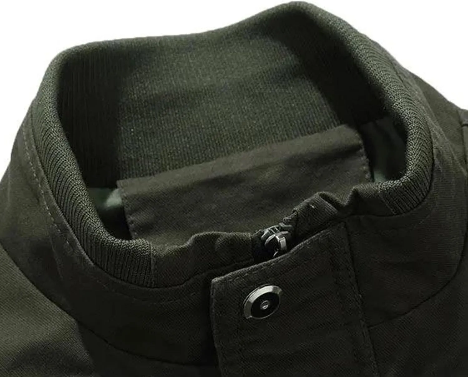 JEShifangjiusu Men's Washed Cotton Military Jacket Lightweight Casual Field Coat Windbreaker Utility Bomber Jackets Outwear
