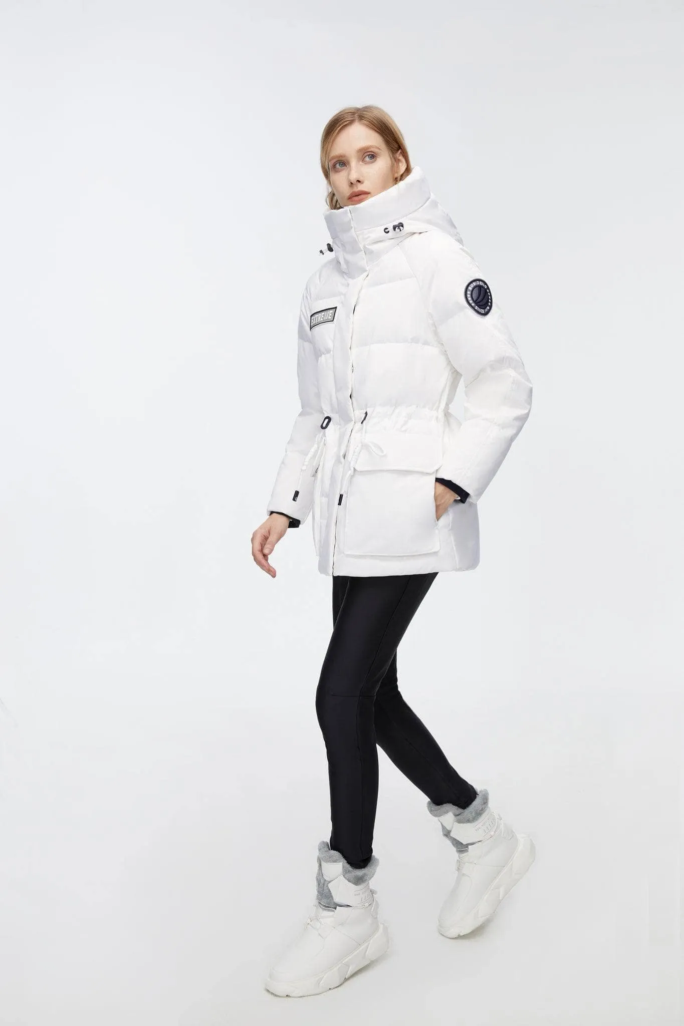 Mid-Length Goose Down Jacket With Hood