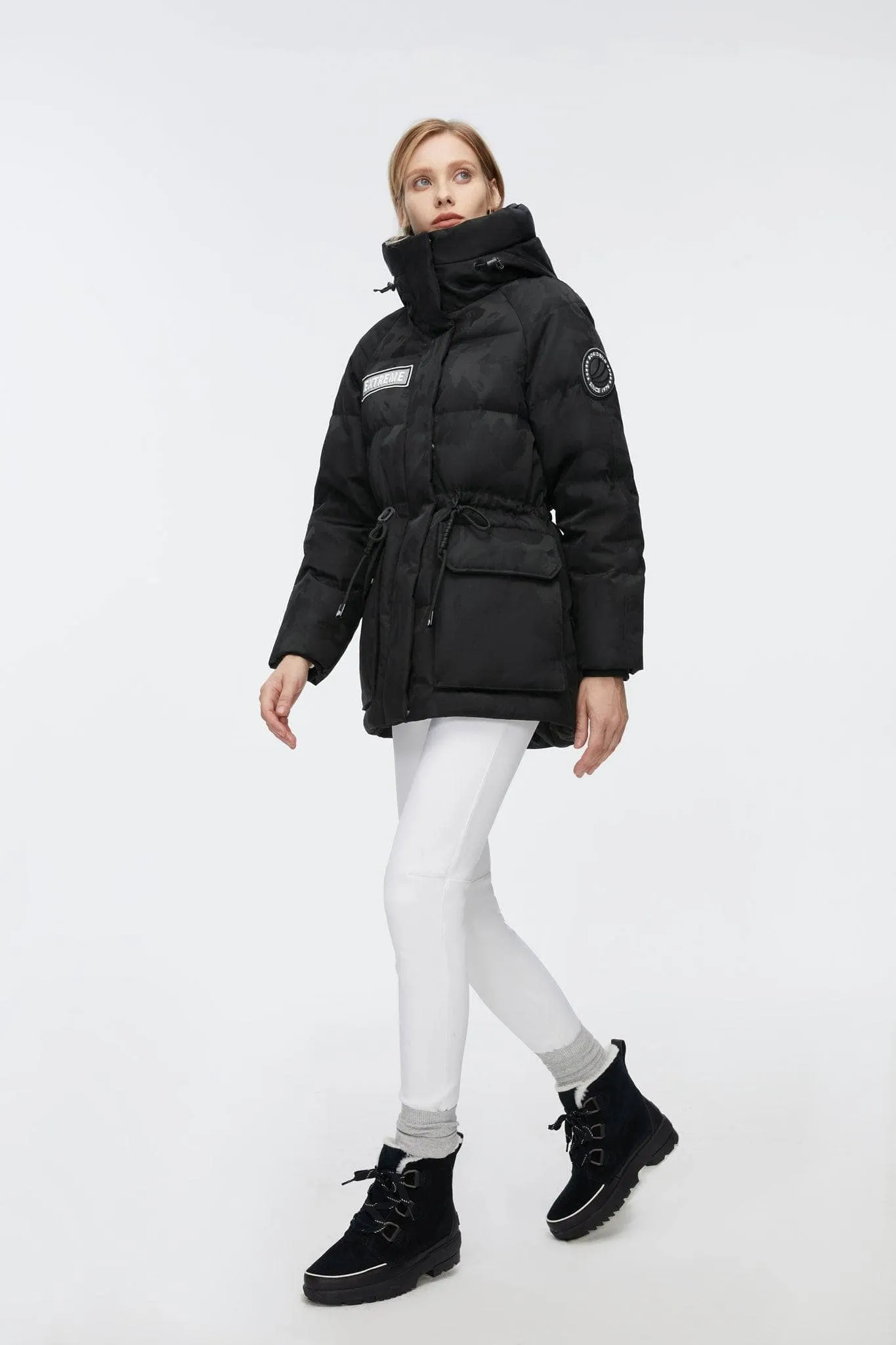 Mid-Length Goose Down Jacket With Hood