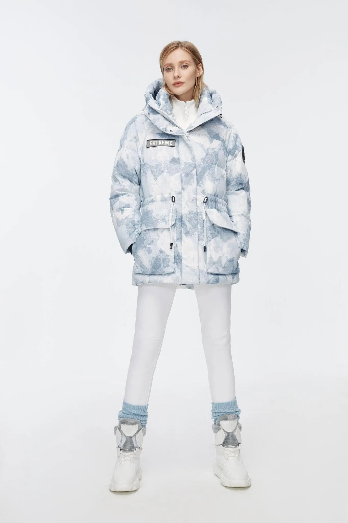 Mid-Length Goose Down Jacket With Hood