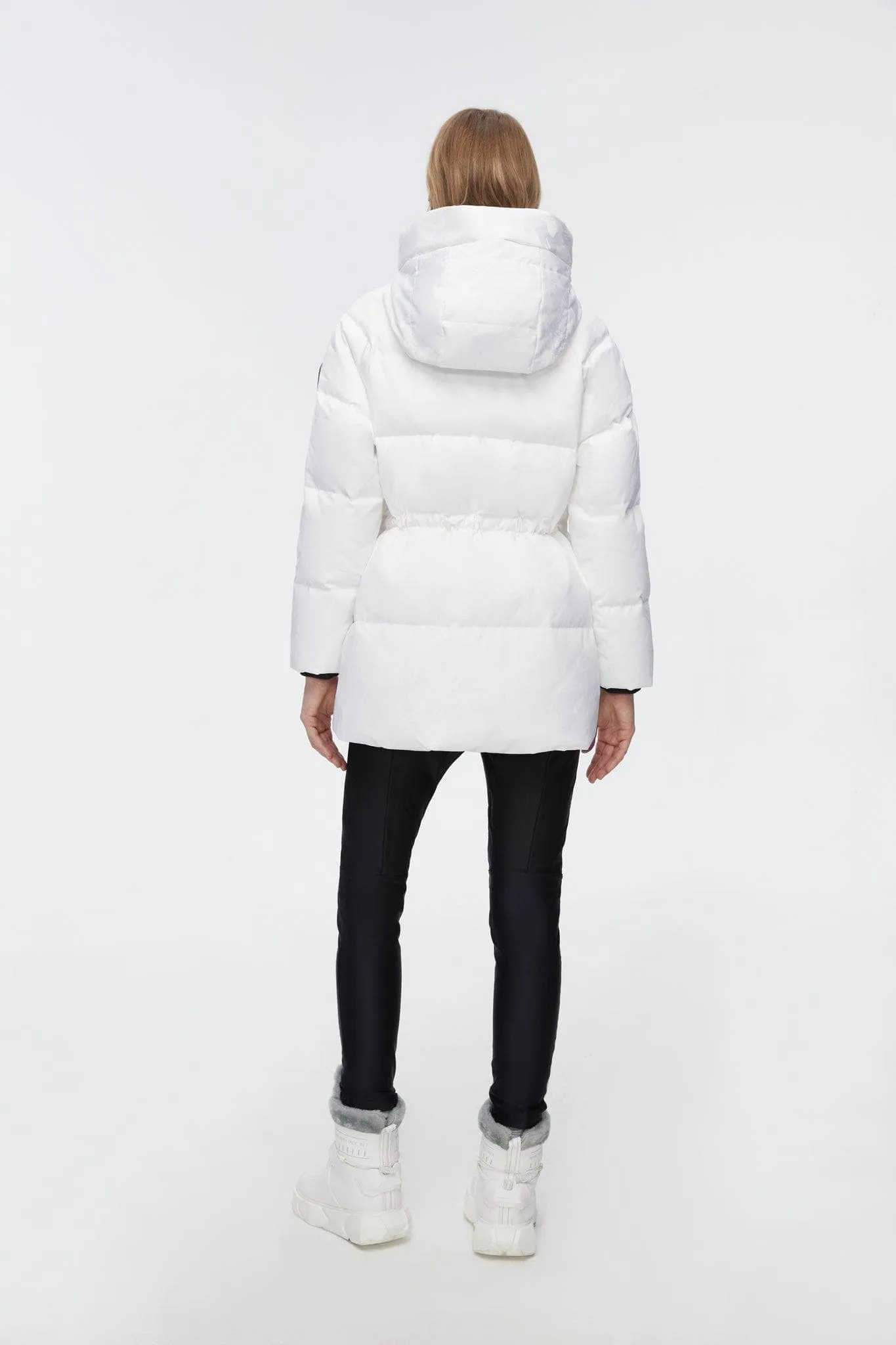 Mid-Length Goose Down Jacket With Hood