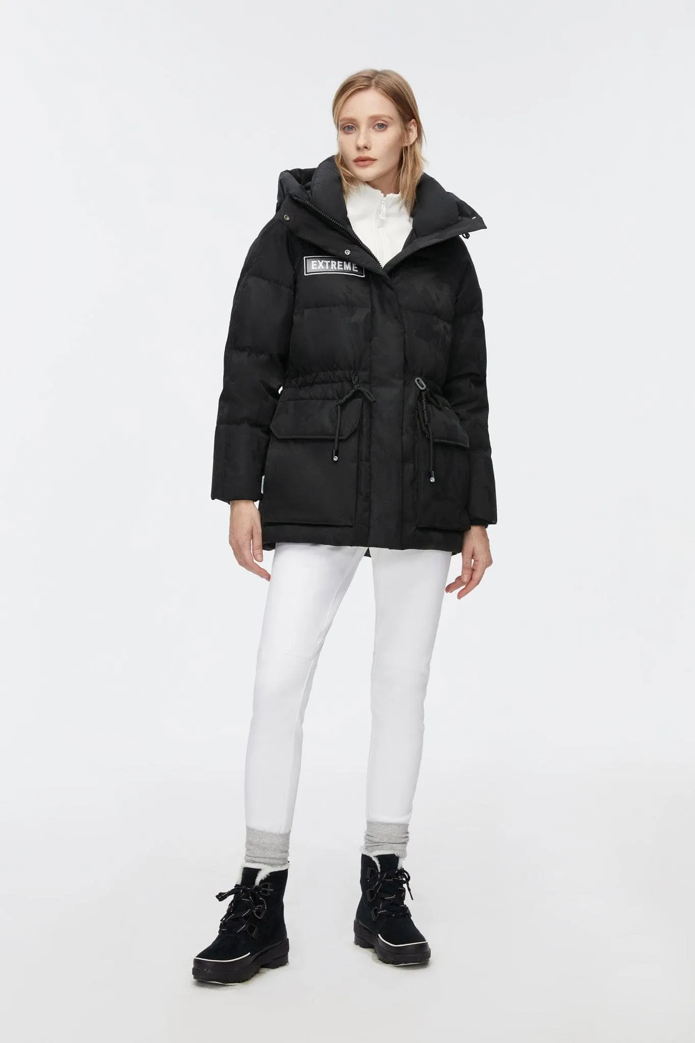 Mid-Length Goose Down Jacket With Hood