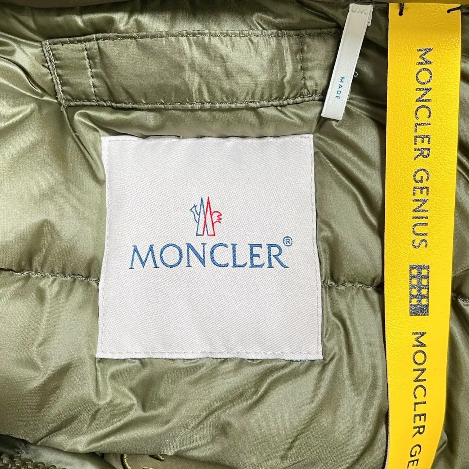 Moncler Holyrood Short Down Jacket Khaki Green Pre-Owned