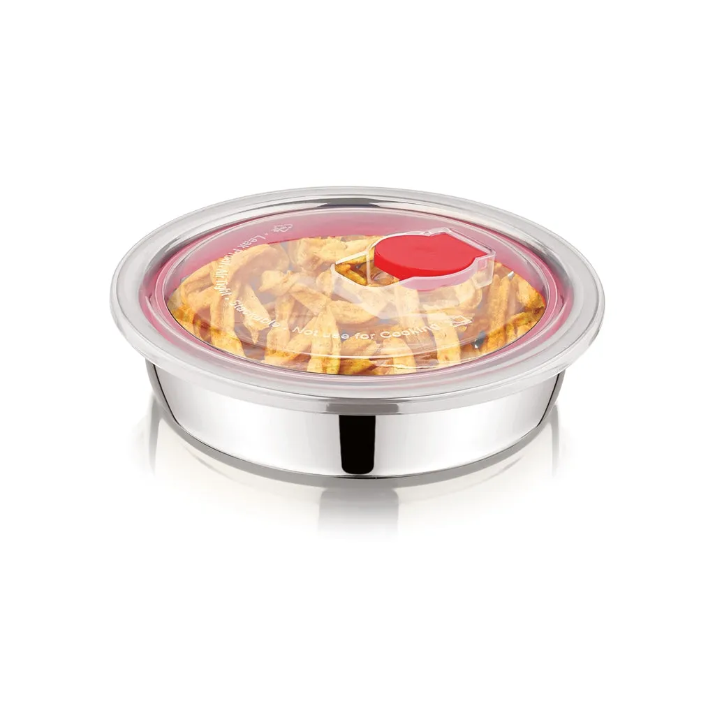 NanoNine Vacuu Tight 350 ml Flat Single Wall Stainless Steel Container.