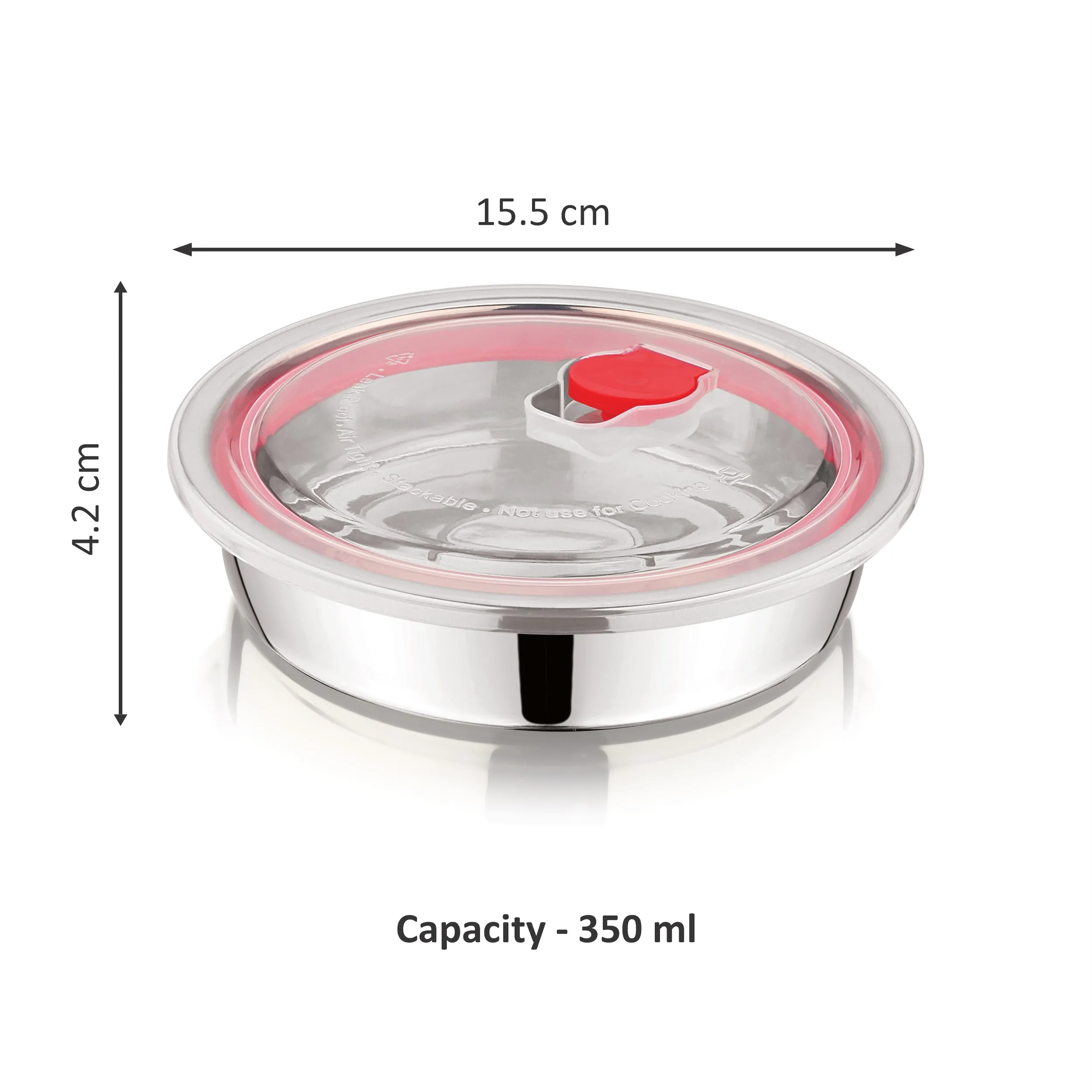 NanoNine Vacuu Tight 350 ml Flat Single Wall Stainless Steel Container.