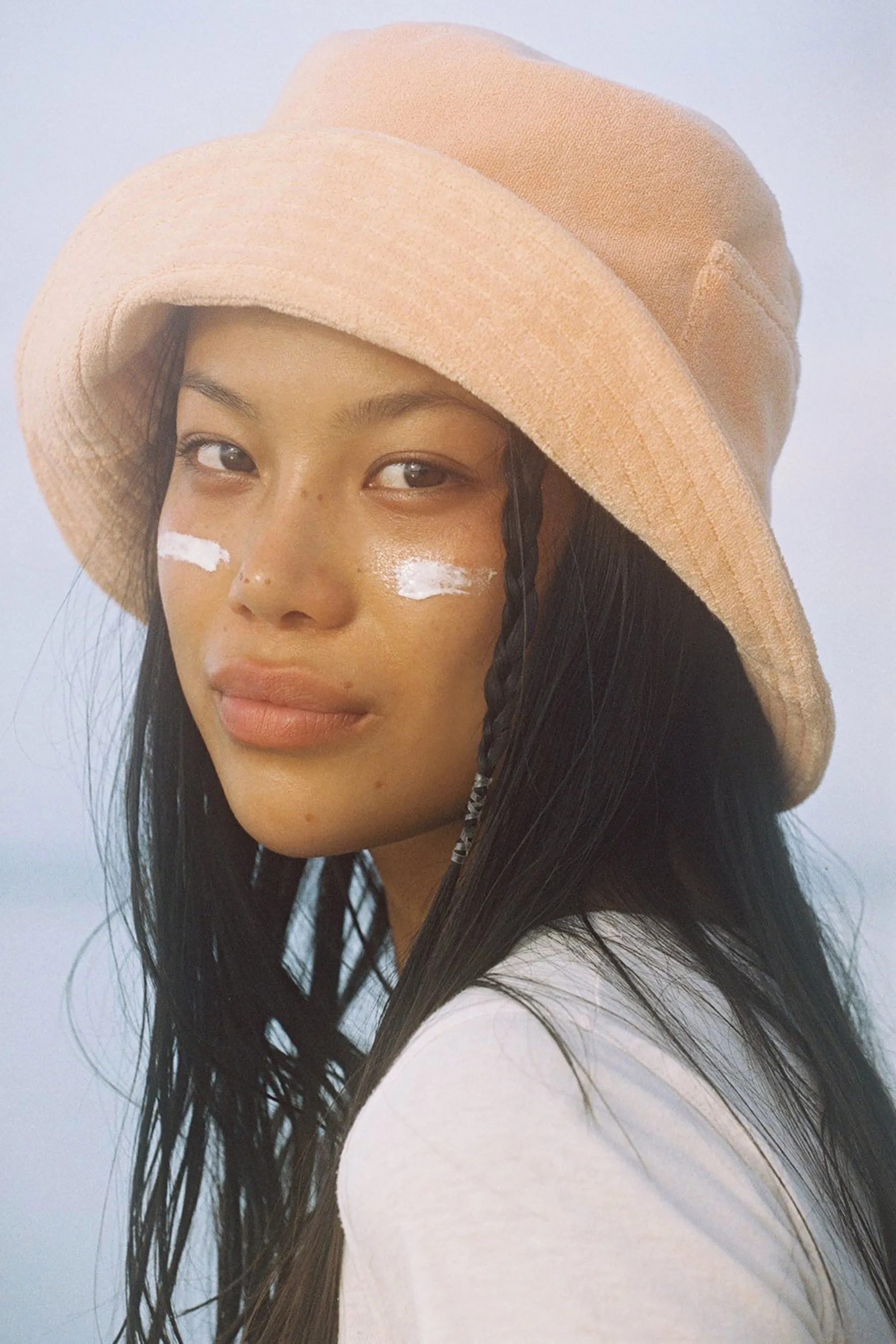 Peach Terry Wave Bucket Hat