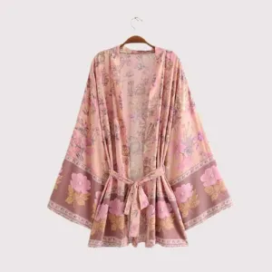 Pink Kimono Robe