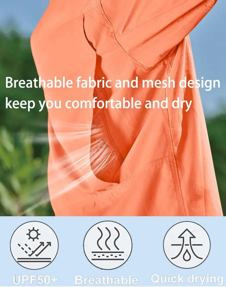 PIQIDIG Men's UPF 50  Sun Protection Shirt Short Sleeve Hiking Fishing Shirt Quick Dry for Safari Travel Button Down Shirts