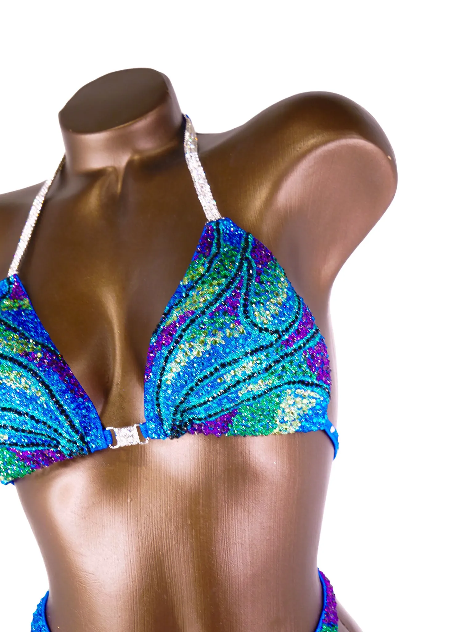 Ready Made Royal Aquatic Shimmer Figure Competition Suit