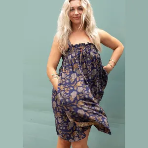 Short Strappy Dress – Cobalt