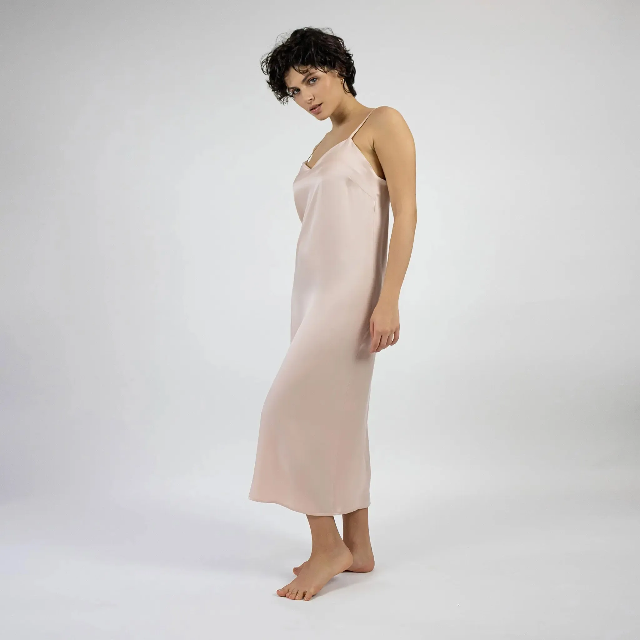 Silk Dreamscape Long Slip Transcendent Pink Dress
