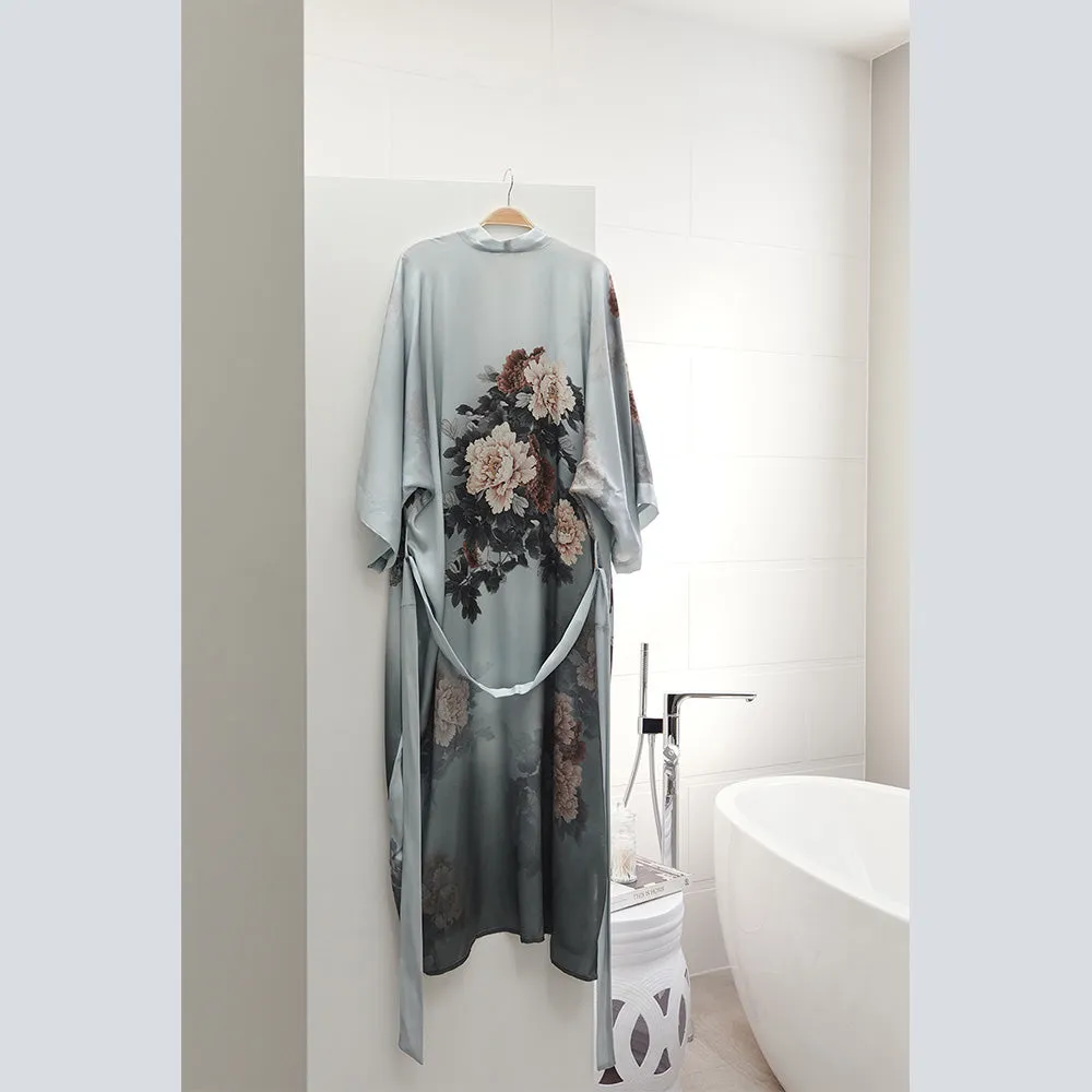 Silk Keina Long Kimono Robe (Plus Size)