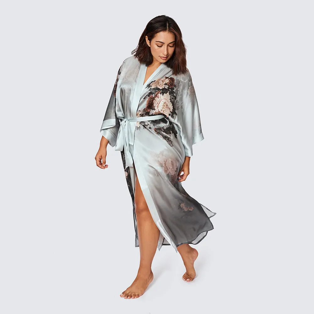 Silk Keina Long Kimono Robe (Plus Size)