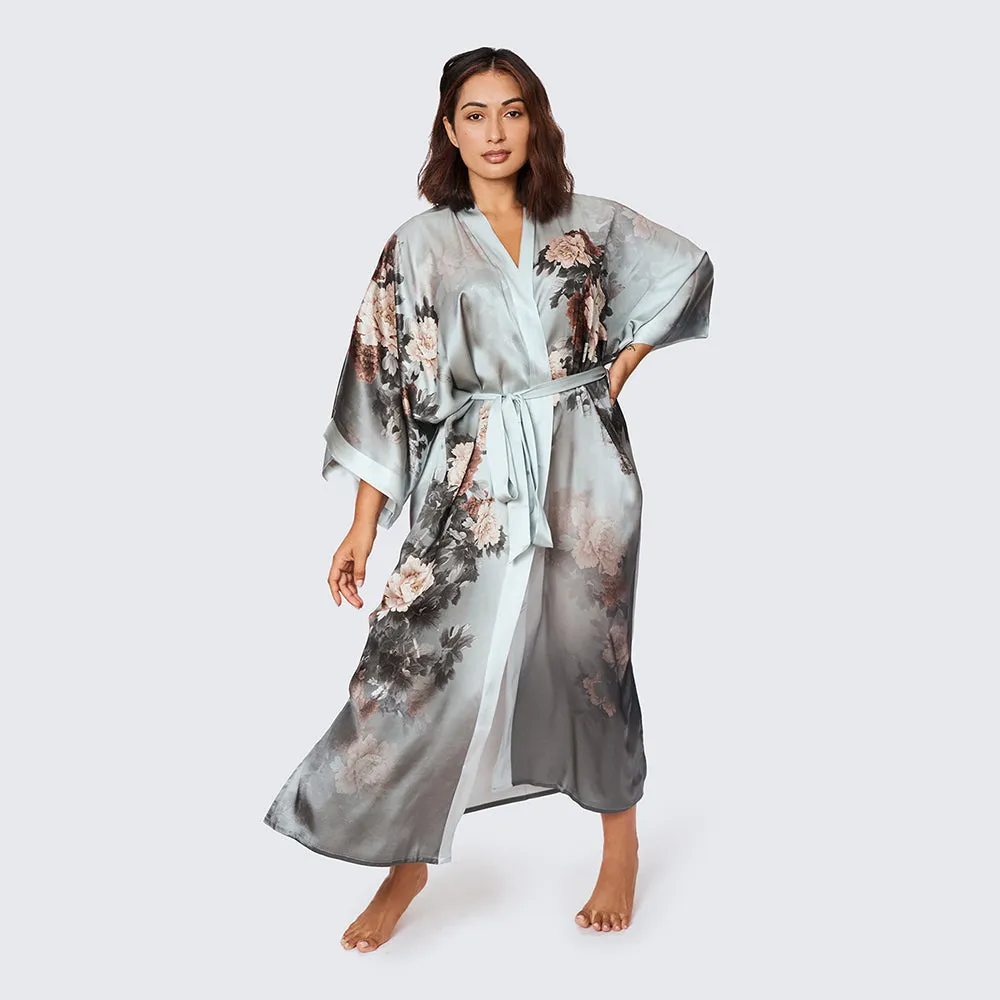 Silk Keina Long Kimono Robe (Plus Size)