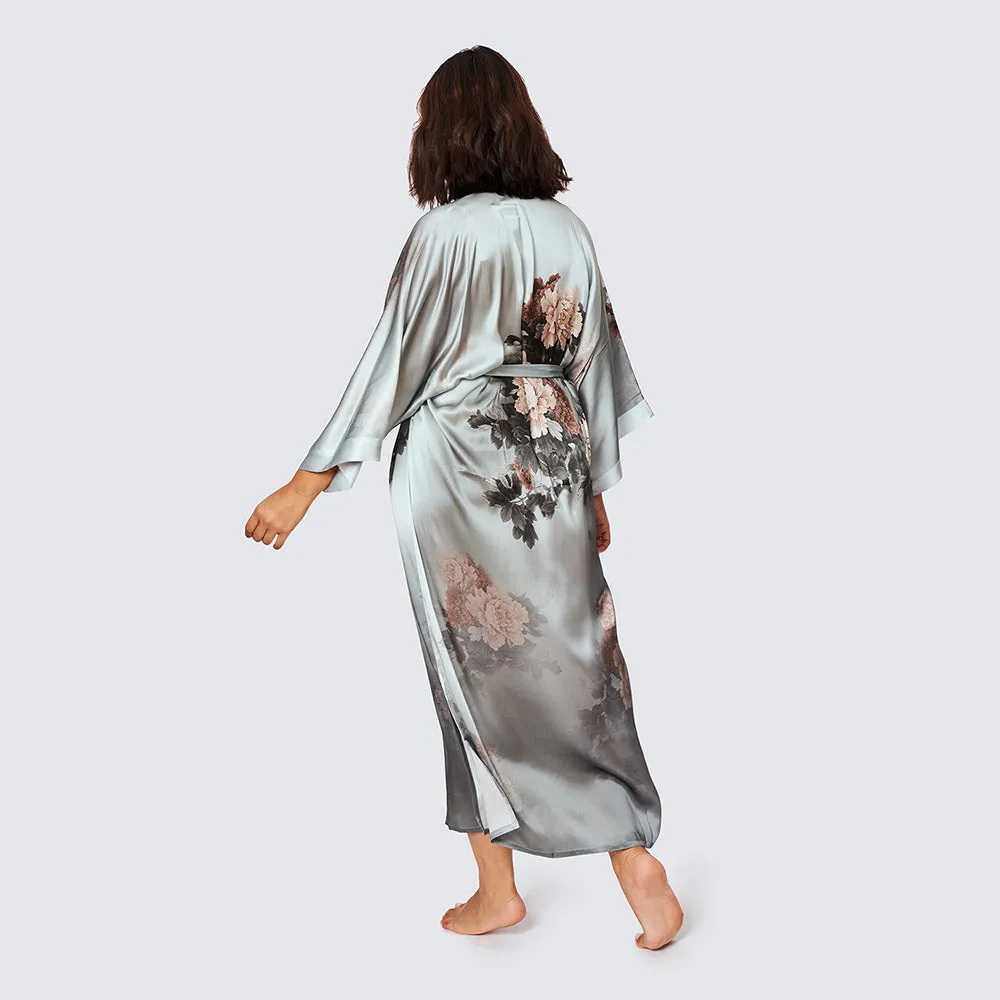 Silk Keina Long Kimono Robe (Plus Size)