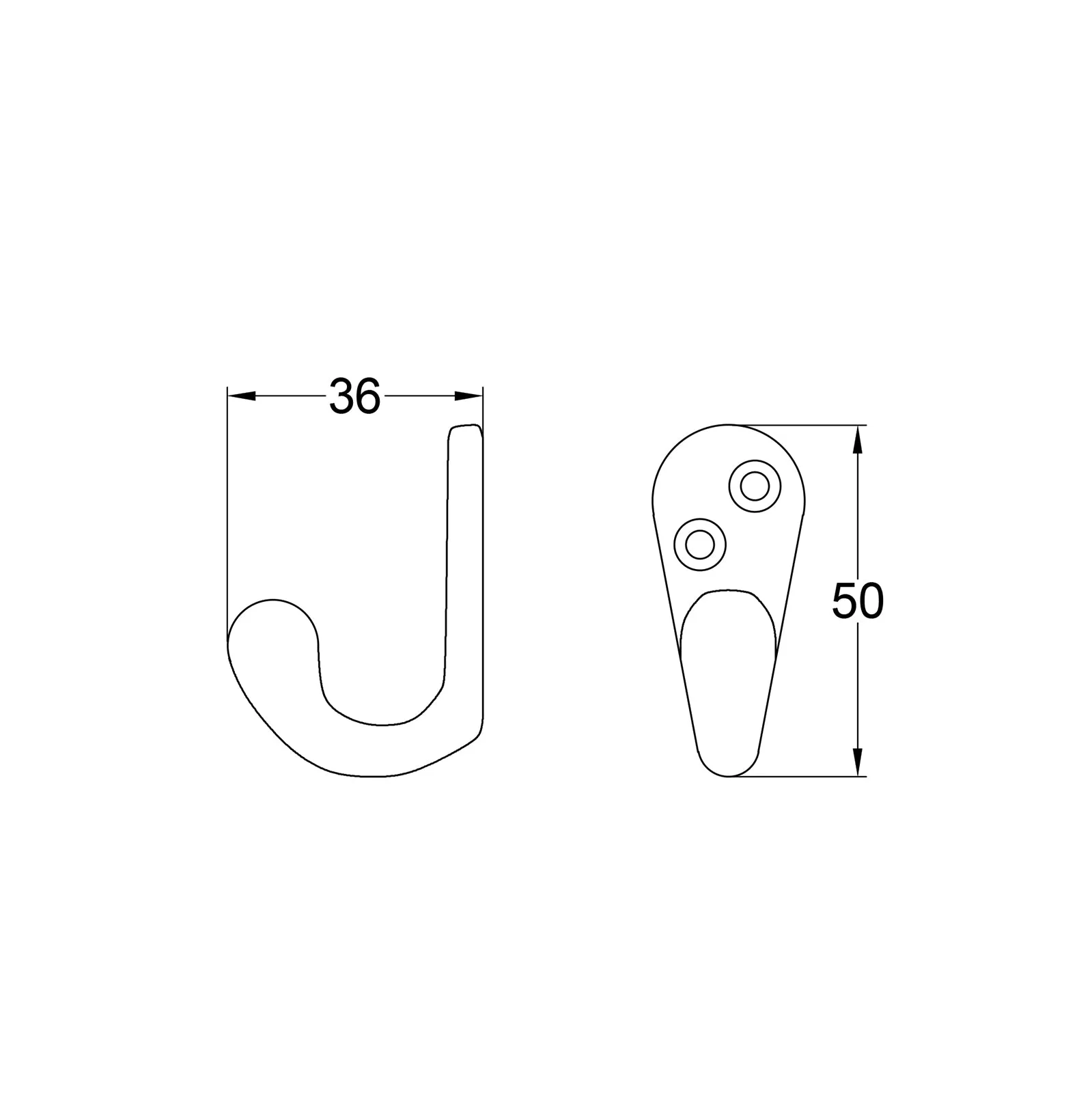 Single Robe Hook - Black