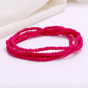 Slimming Elastic Waist Band | Rose Red Waist Beads | African Waist Beads