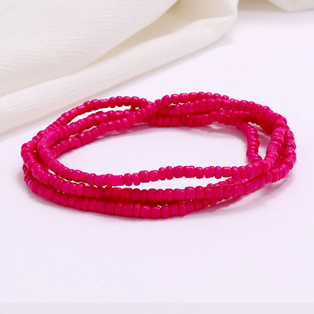 Slimming Elastic Waist Band | Rose Red Waist Beads | African Waist Beads