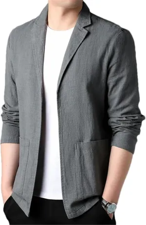 Spring and Summer Men's Linen Suit Simple Men's Coat Blazer for Man