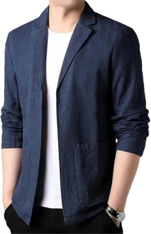 Spring and Summer Men's Linen Suit Simple Men's Coat Blazer for Man