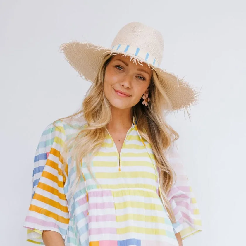 Susana Wide Brimmed Palm Fringe Hat