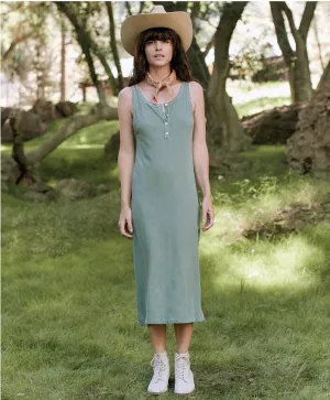 The Great - The Slim Henley Tank Dress Basil