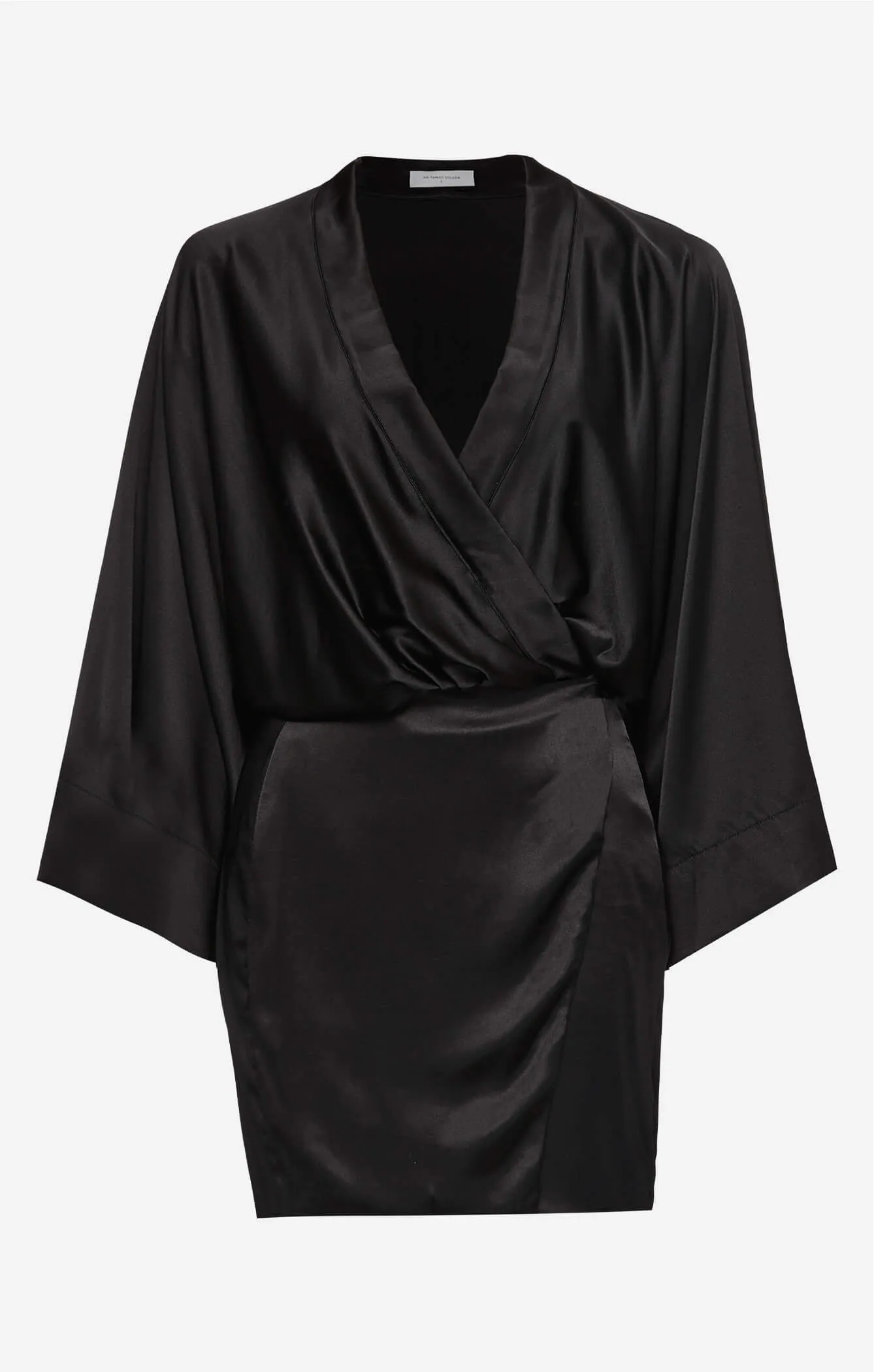 THE SILK KIMONO DRESS - BLACK