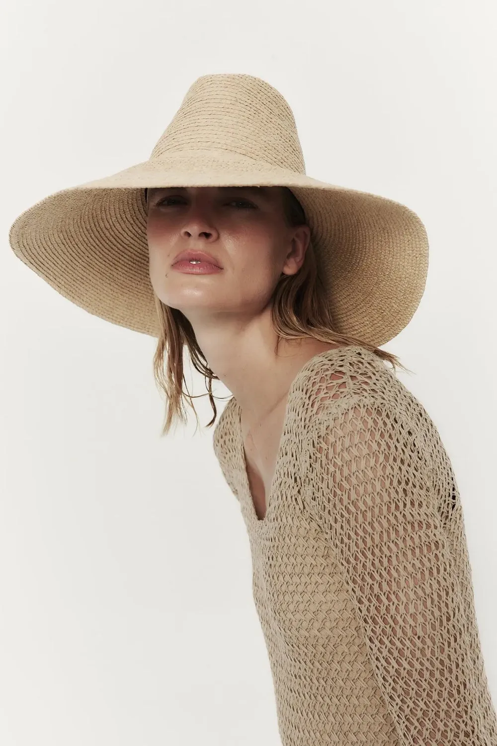 Tinsley Wide Brim Hat in Natural