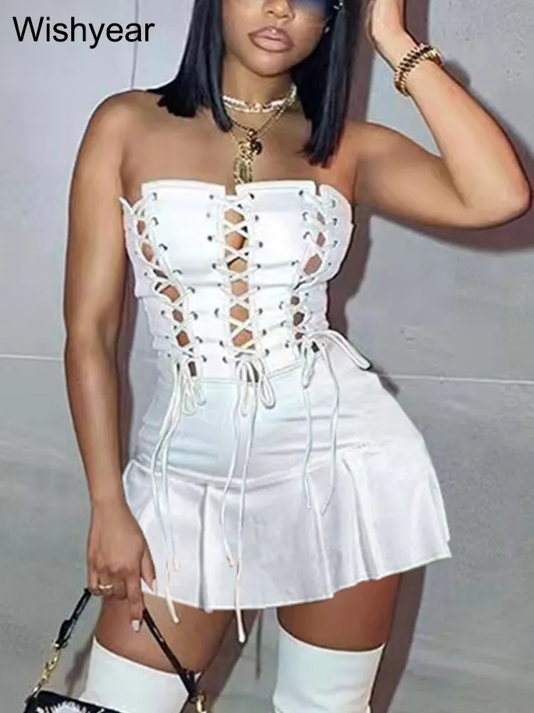 Trendy Halter Lace Bandage Party Dress