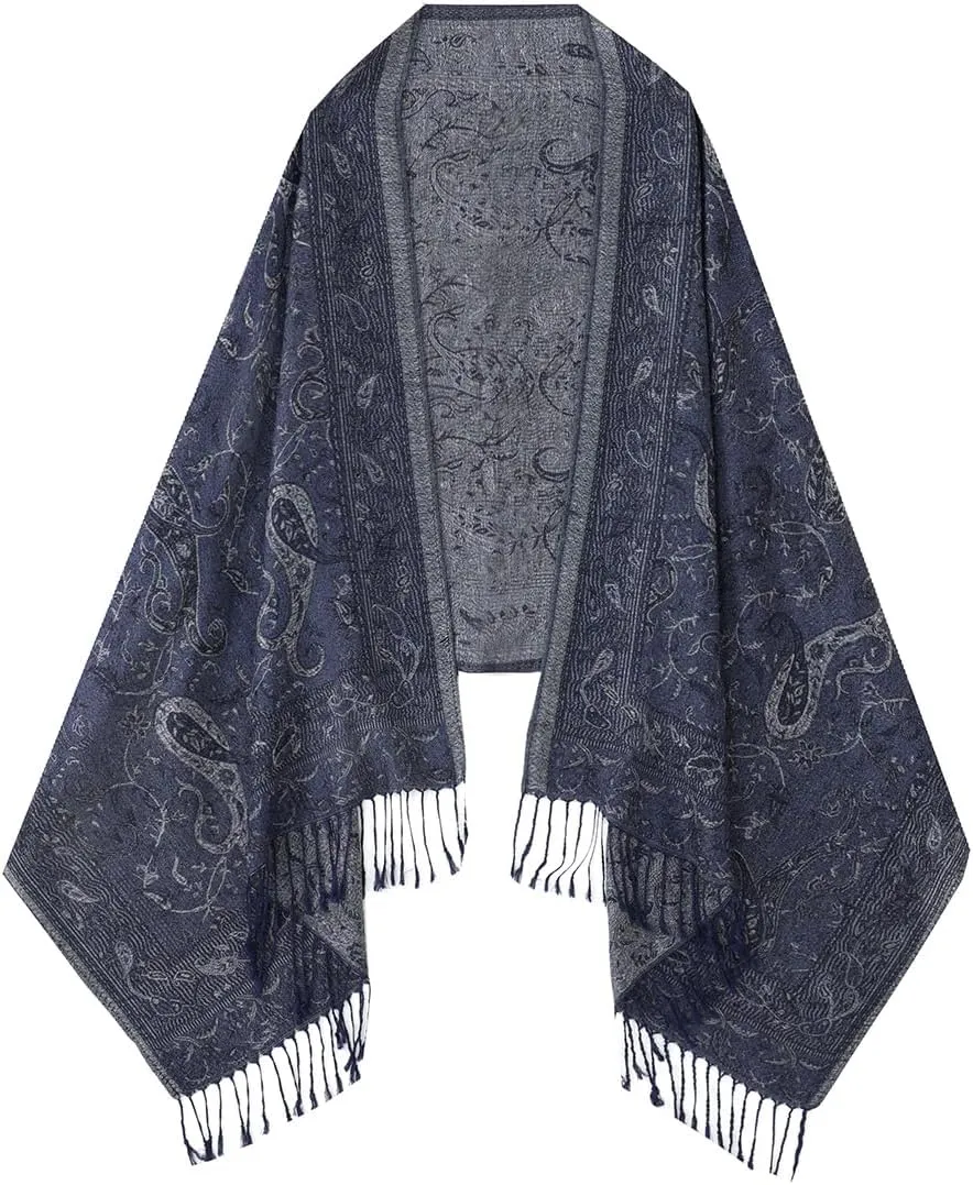 Umjetnost Womens Soft Silky Pashmina Rave Scarf Paisley Pattern Pashmina Shawl Wrap with Fringes