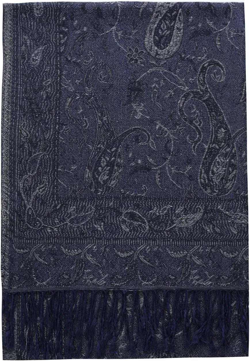 Umjetnost Womens Soft Silky Pashmina Rave Scarf Paisley Pattern Pashmina Shawl Wrap with Fringes