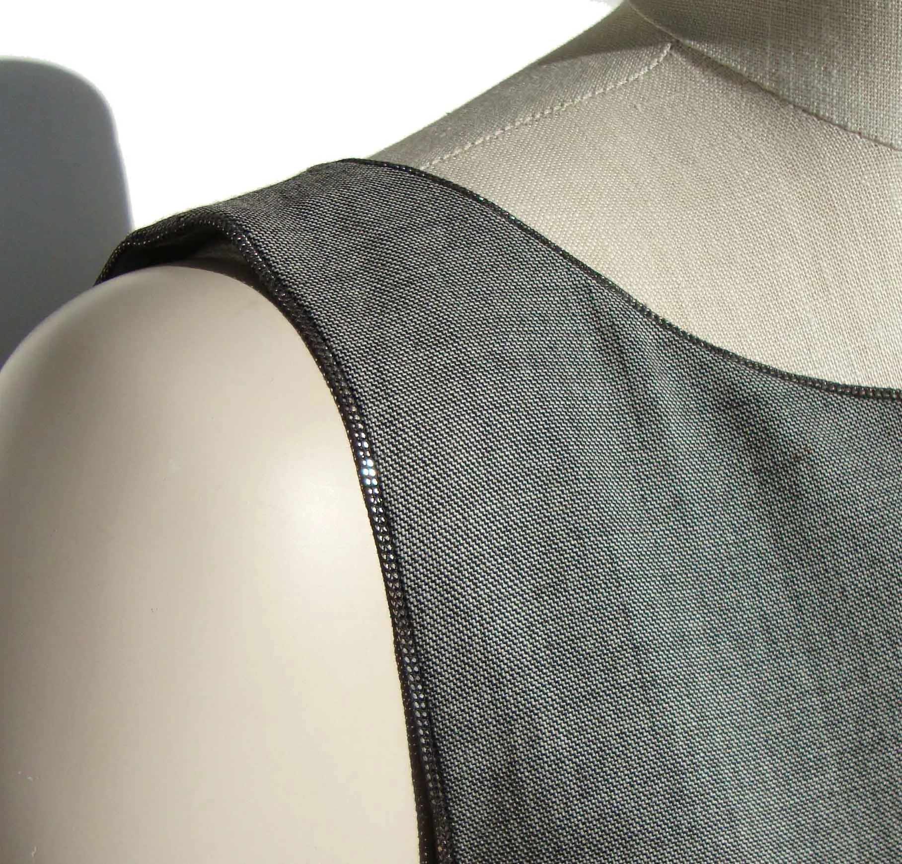 Vintage 90s Moschino Dress Gray Novelty Trim S / M