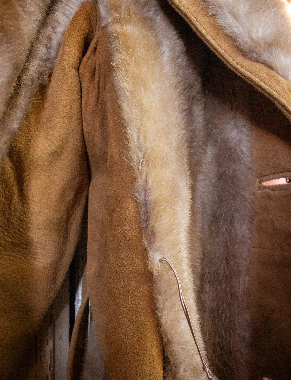 Vintage Faux Fur and Suede Coat Tan Small