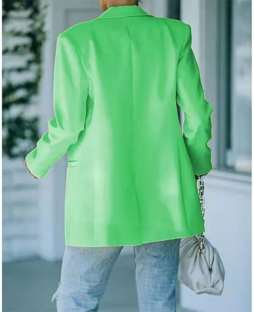 Women's Casual Slim Blazer Jackets Long Sleeve Lapel Button Work Office Open Front Professional Top Suit Jacket
