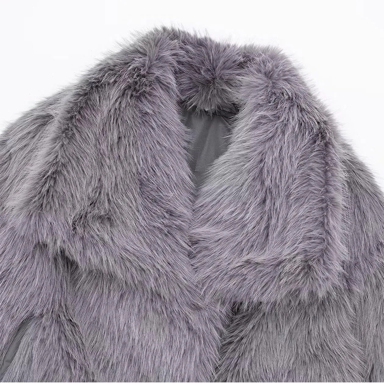 Women's Faux Fur Coat Cropped Fluffy Jacket Long Sleeve Open Front Shaggy Short Coat Outerwear