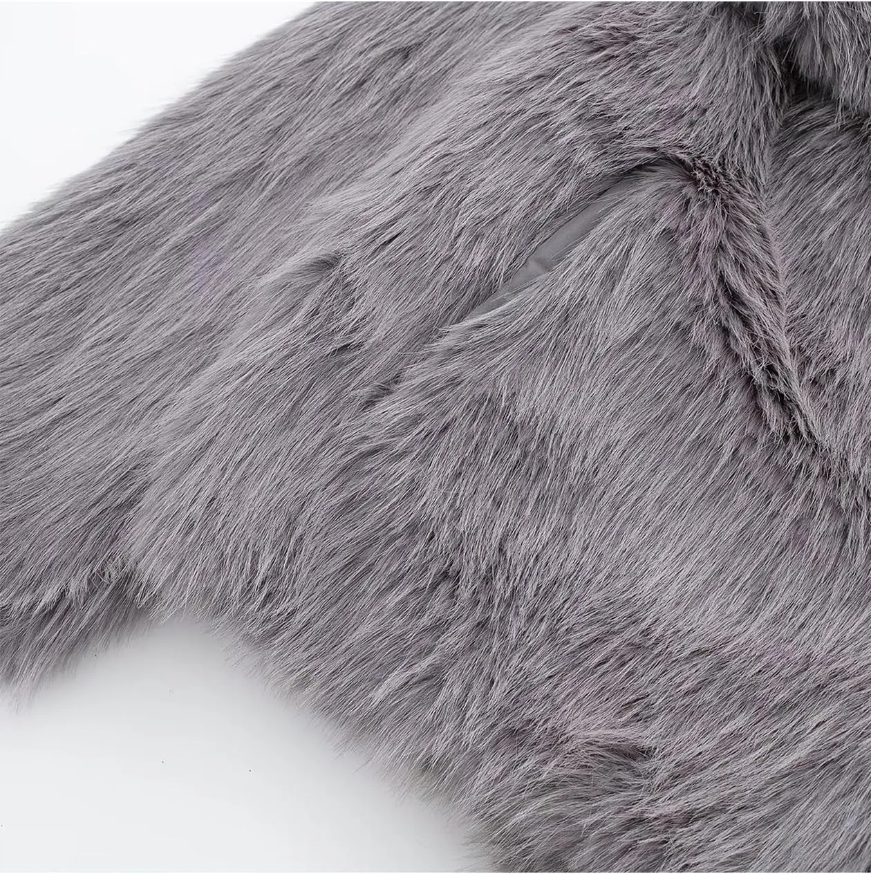 Women's Faux Fur Coat Cropped Fluffy Jacket Long Sleeve Open Front Shaggy Short Coat Outerwear