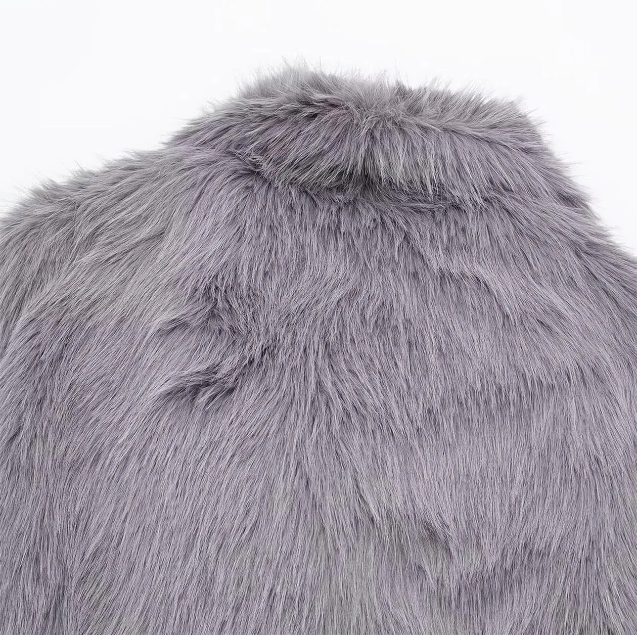 Women's Faux Fur Coat Cropped Fluffy Jacket Long Sleeve Open Front Shaggy Short Coat Outerwear