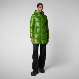 Women's Hooded Animal free Puffer Jacket Ines in Grass Green
