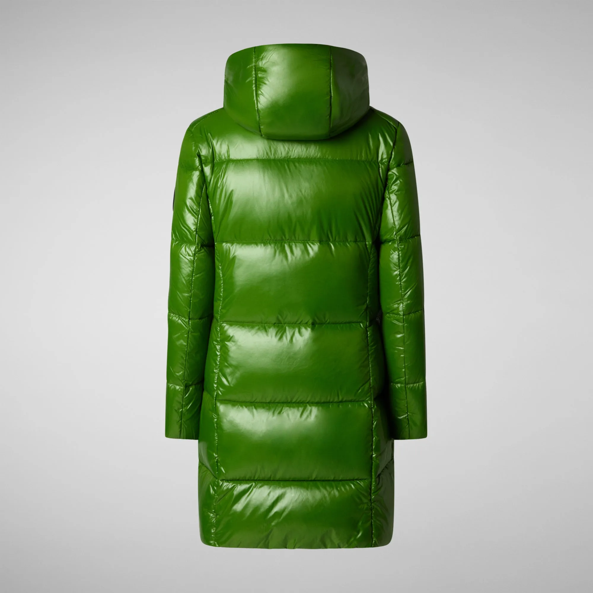 Women's Hooded Animal free Puffer Jacket Ines in Grass Green