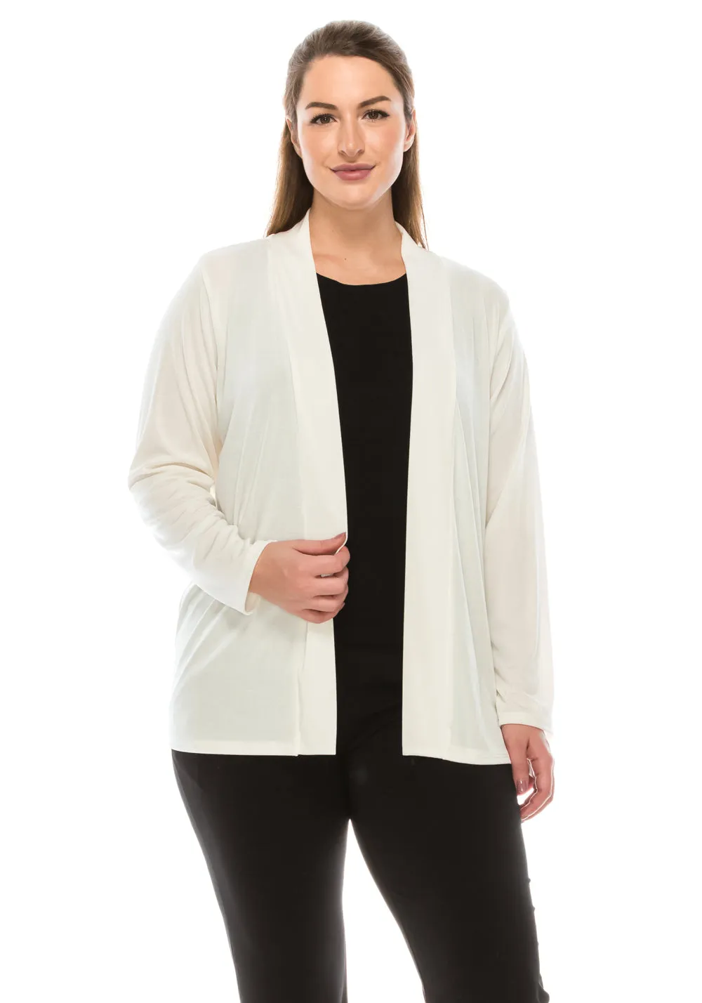 Women's Stretch Drape Jacket Long Sleeve No Shoulder Pad-4004BN-LRS1