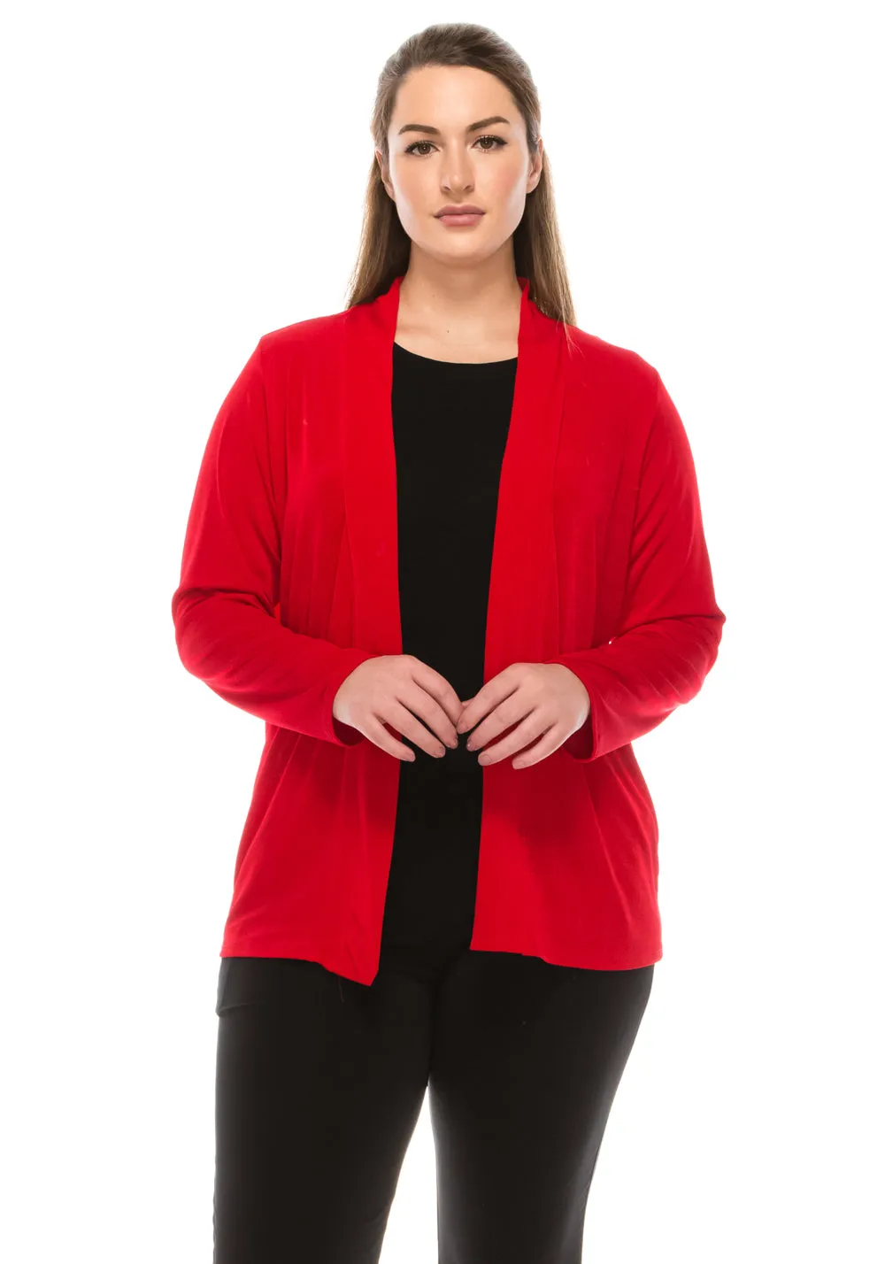Women's Stretch Drape Jacket Long Sleeve No Shoulder Pad-4004BN-LRS1