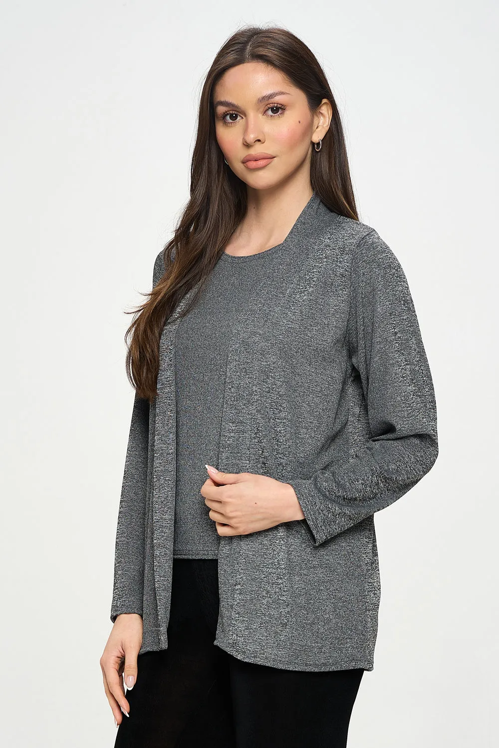 Women's Stretch Drape Jacket Long Sleeve No Shoulder Pad-4004BN-LRS1