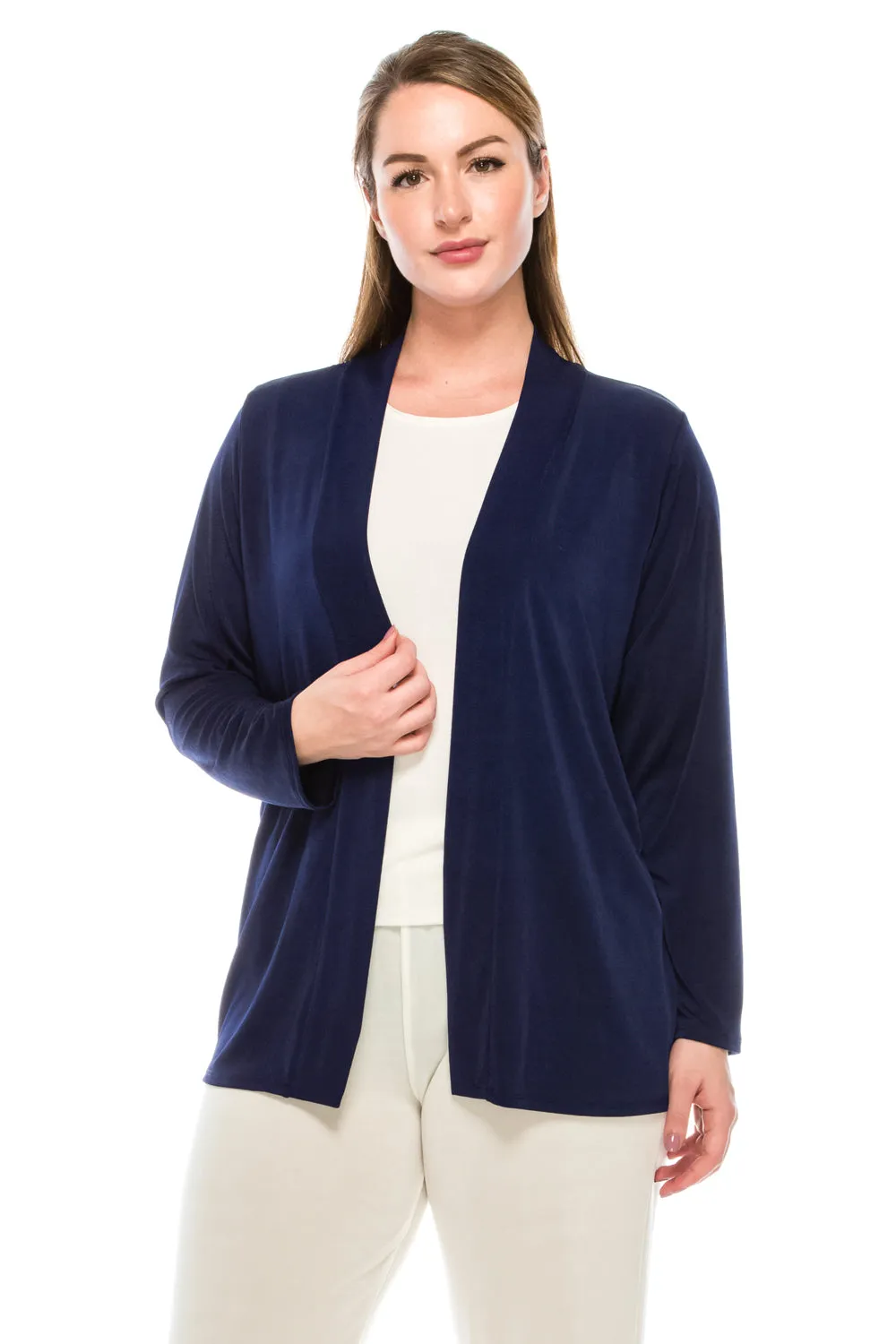 Women's Stretch Drape Jacket Long Sleeve No Shoulder Pad-4004BN-LRS1