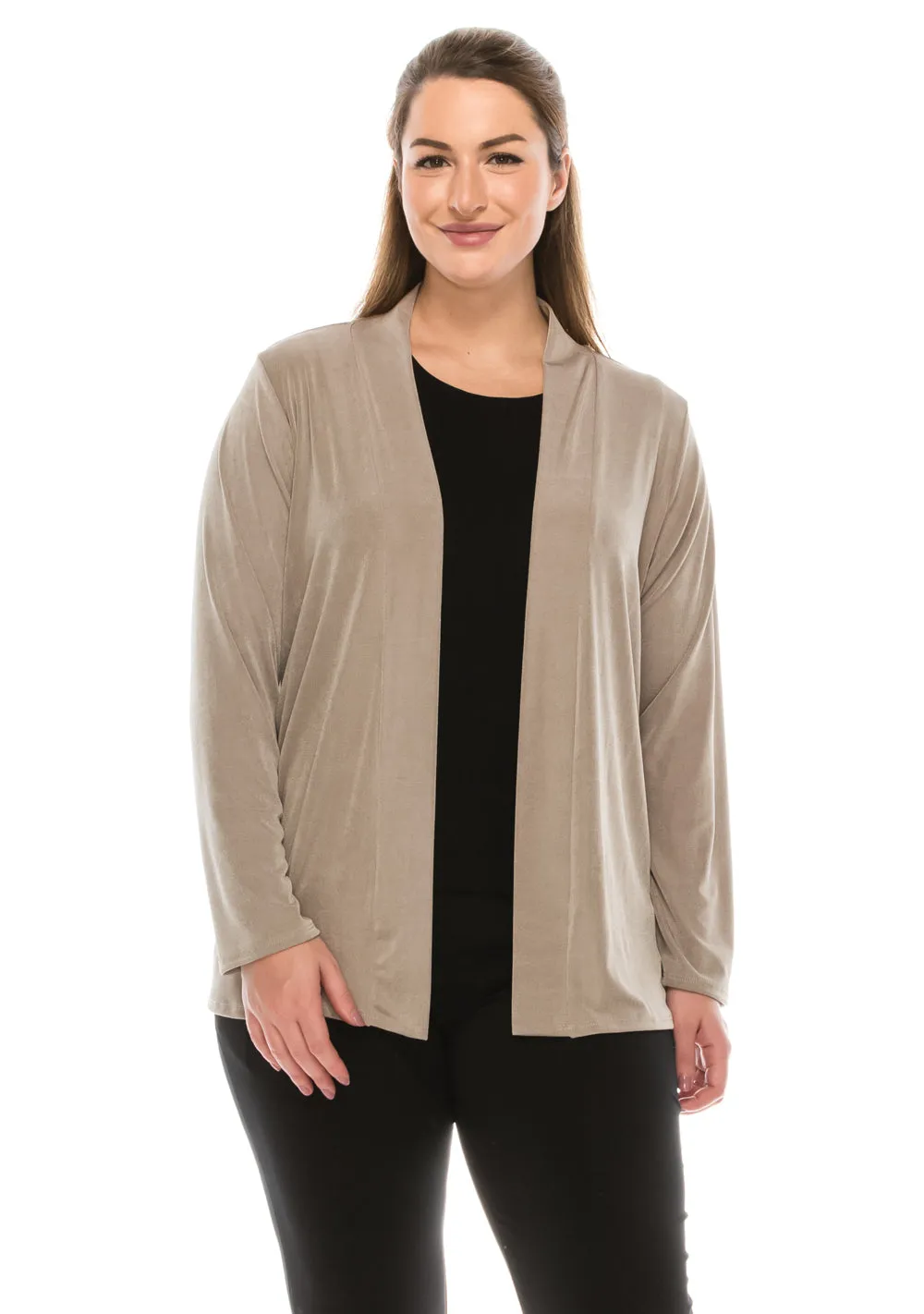 Women's Stretch Drape Jacket Long Sleeve No Shoulder Pad-4004BN-LRS1